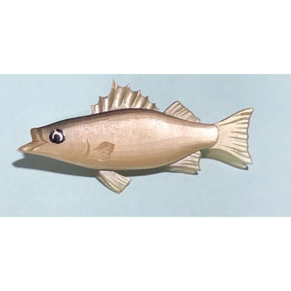 Hand painted Bass or Walleye 2" Fish resin Pin